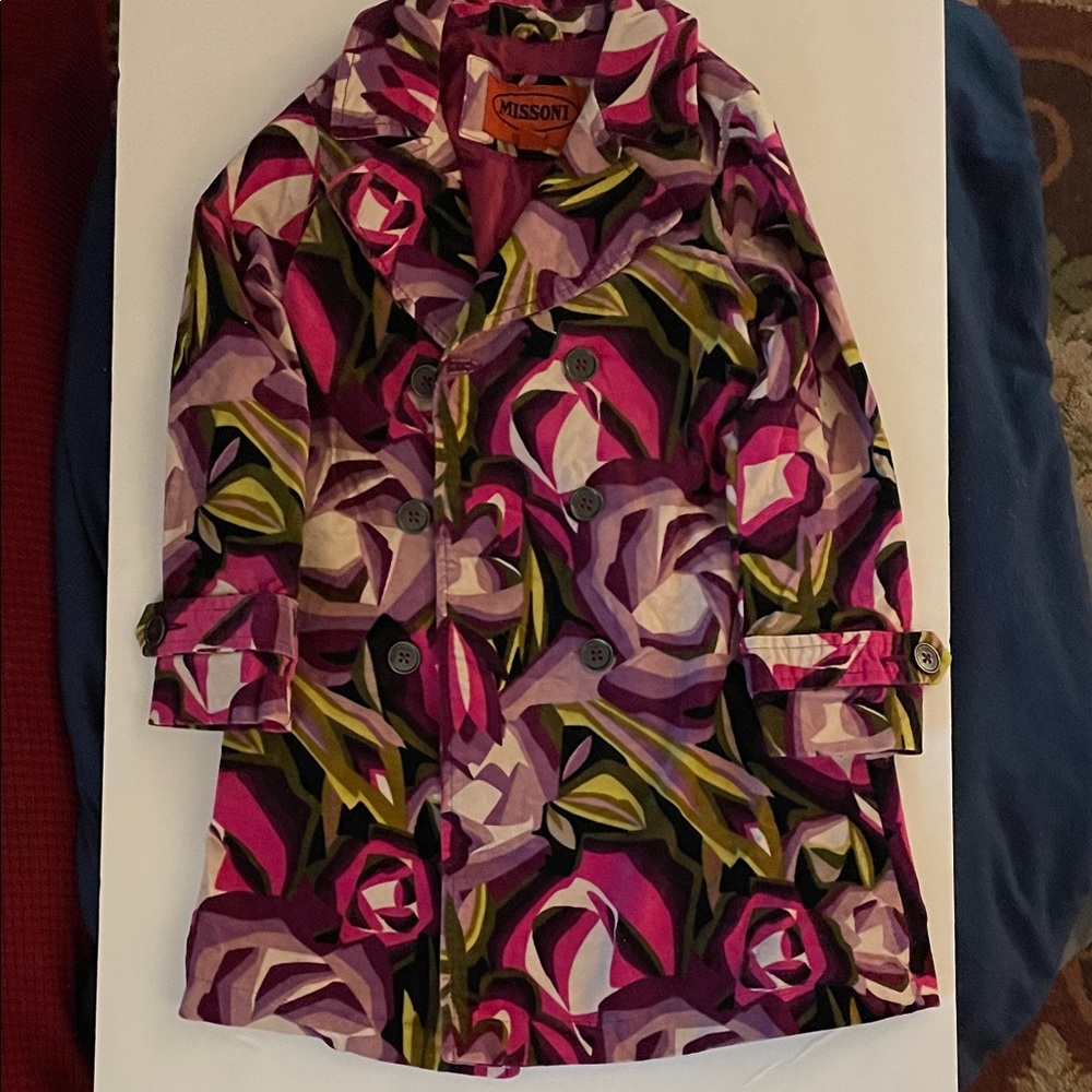 Missoni Vibrant Patterned Coat with Pink and Green